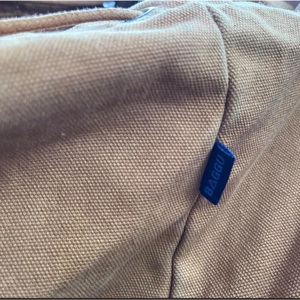 Baggu Cotton Canvas Drawstring Backpack Rucksack in Chestnut Minimalist Preppy - Picture 6 of 7